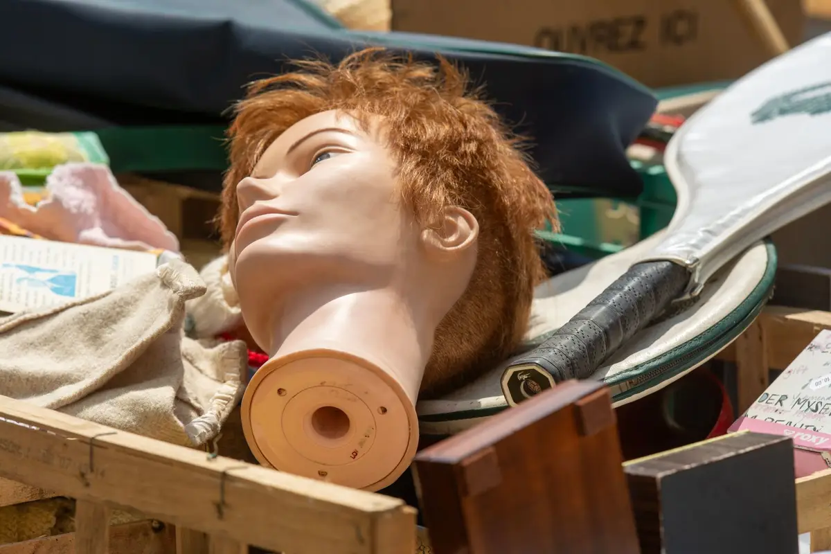 Items for sale at a flea market