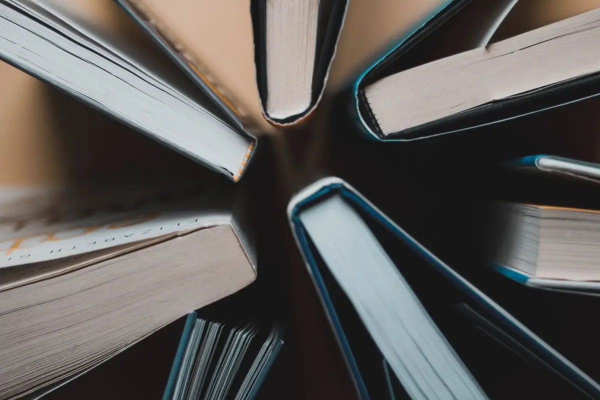 Open books arranged in a circle