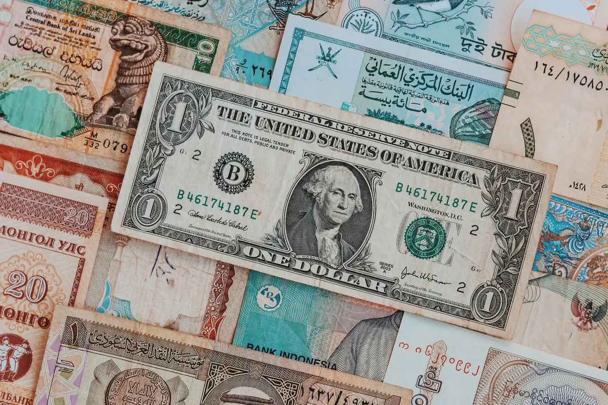 Mixed paper money including US dollars