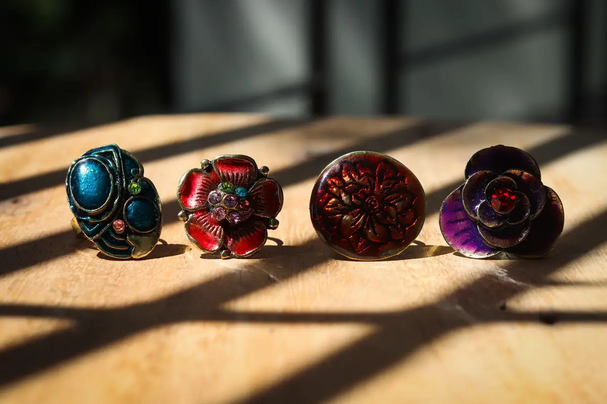 Antique rings in a bohemian style